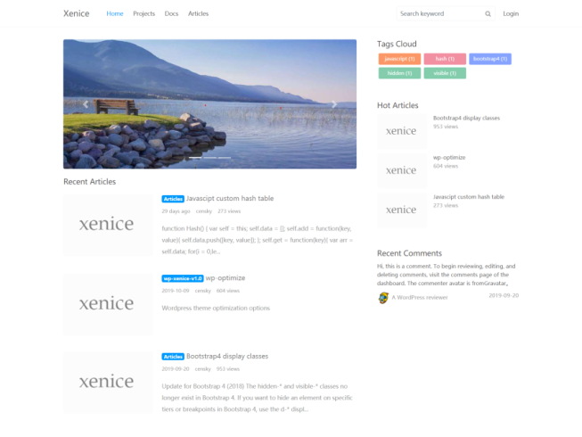 OneNice是一款超级简洁的WordPress主题_泽客资源网